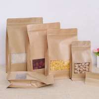 16*26+8cmWholesale factory selling-made products flat bottom gusset paper packing bag for snack/tea/dried fruit packaging