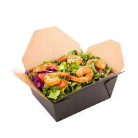 Promotion disposable food grade kraft paper custom design take away packaging food box