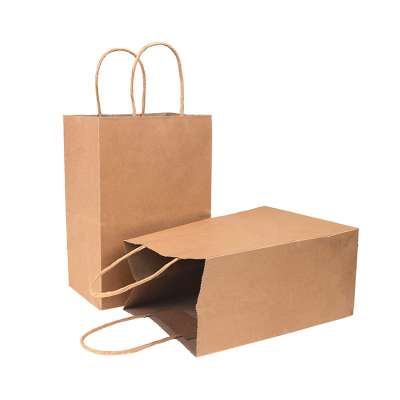 Eco friendly custom design logo print recyclable brown food takeaway paper bags