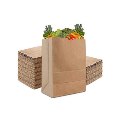 Promotion high grade custom logo printed large capacity grocery kraft brown food paper bags