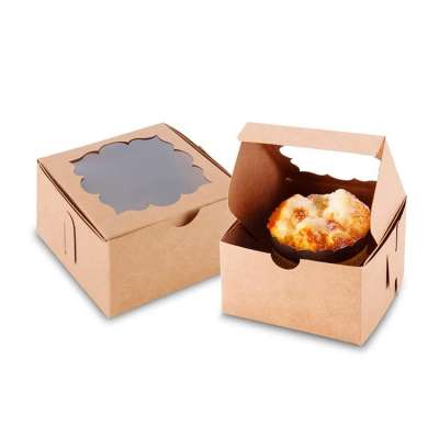 Custom eco friendly durable food grade paper cookie cake box with window