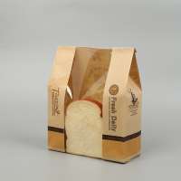 Food packaging brown kraft paper bags for bread with window