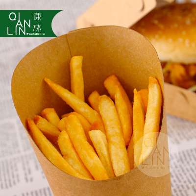 Disposable paper french fries box printed chips scoop cups with customer logo