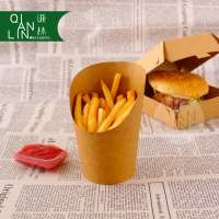 Brown Kraft Paper Cups with Logo Printing for French Fries/Chips