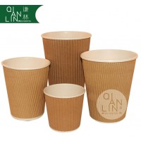 Unique style Kraft paper cup, High quality disposable paper cups, Disposable iodegradable corrugated kraft coffee paper cup