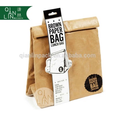 Customized Printed Brown Kraft Paper Bag Lunch Bag