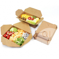 disposable rectangle take out brown Kraft paper box