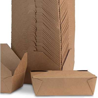 Disposable takeaway recycle packaging boxes collapsible lunch container kraft material food packing box